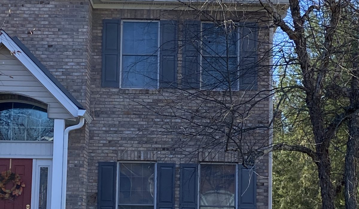 After 2019 & 2021_Bloomington INWhite Gutters in 2021 and Roofing Replacement in 2019Shingles chosen for this home: CertainTeed Landmark Pro Dimensional Weathered Wood